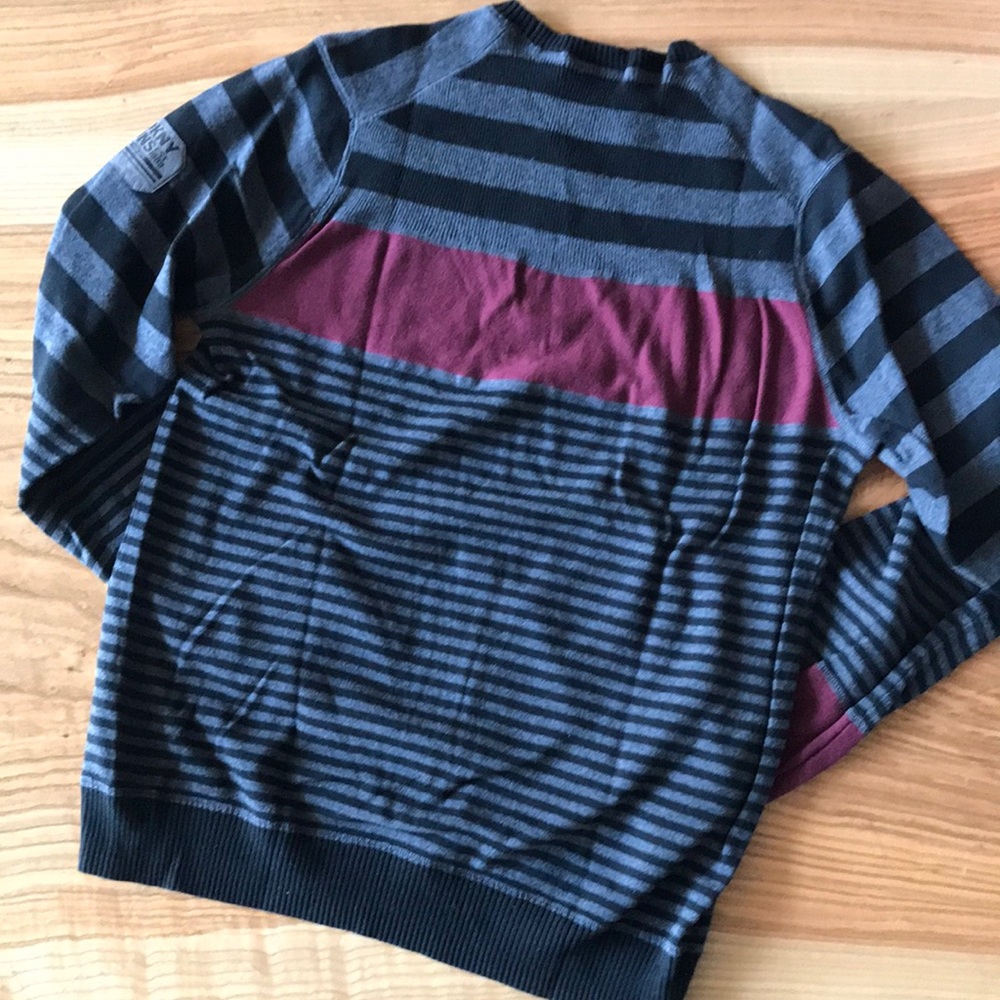DKNY Jeans tri-color block striped sweater - Picture 2 of 2